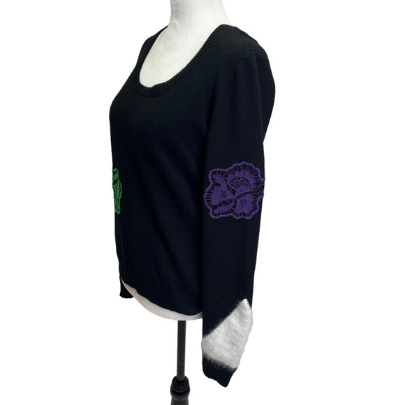 Just Cavalli Cashmere Angora Black Scoop Neck Knit Pullover Sweater Size… - Picture 5 of 12